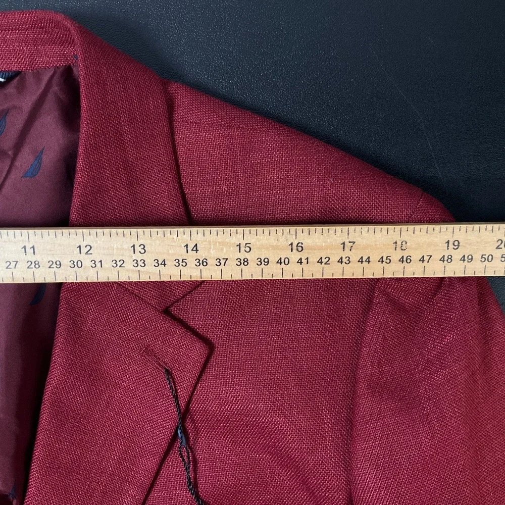 Nautica Blazer Mens 44S Red Linen Jensen Modern Fit Active Stretch NEW